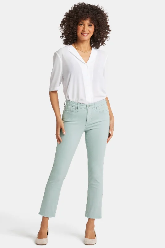 Sheri Slim Ankle Jeans - Snowpass Mint Stylish Bootcut Denim Jeans