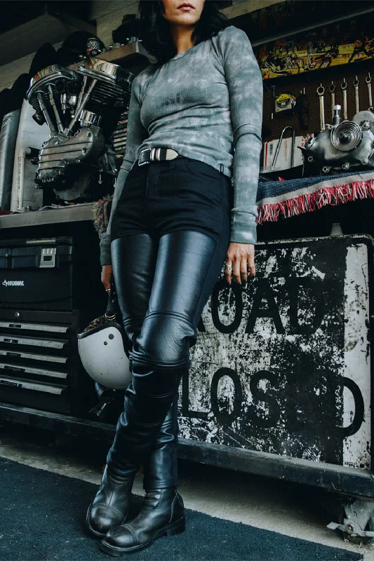 Shred 2.0 Women's Armoured Leather Jeans Trendy Paperbag Waist Jeans