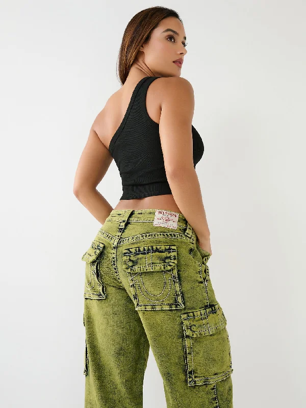 True Religion Womens Big T Bobbi Oversize Fit Green Mid Rise Jeans Comfortable Straight-Legged Denim True Religion Womens Big T Bobbi Oversize Fit Green Mid Rise Jeans Comfortable Straight-Legged Denim