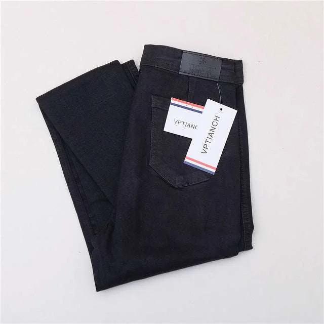 Vintage High Waist Denim Women Jeans Fashionable Cropped Denim Jeans