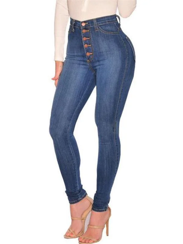 Women High Waist Skinny Jeans Comfortable Dark Wash Jeans