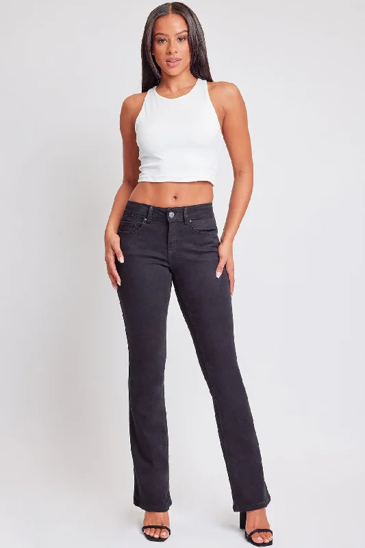 Women's Sustainable Bootcut Jeans Trendy Low-Rise Slim Jeans