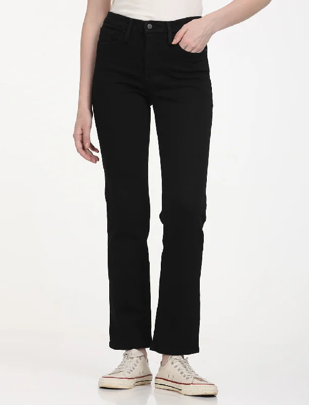 Women's Mid Rise 314 Black Jeans Trendy Bootcut High-Waisted Jeans