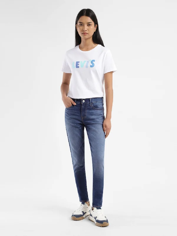 Women's Mid Rise 710 Super Skinny Fit Jeans Elegant High-Waisted Flared Jeans