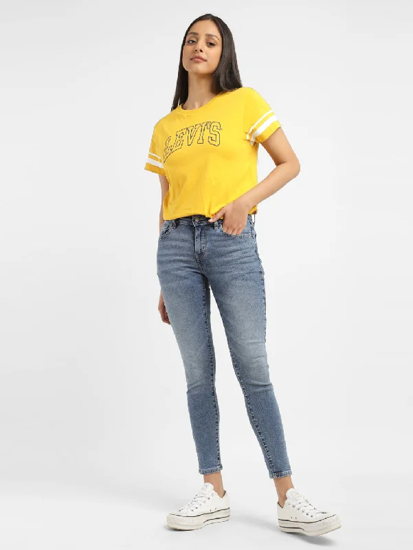Women's Mid Rise 710 Super Skinny Jeans Comfortable Stretch Fit Jeans