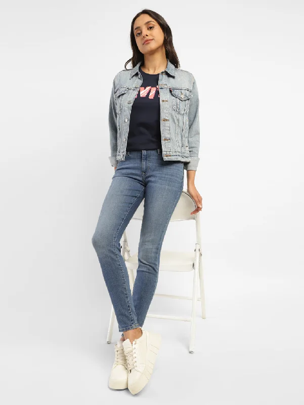 Women's Mid Rise 711 Skinny Fit Jeans Fashionable Cropped Denim Jeans