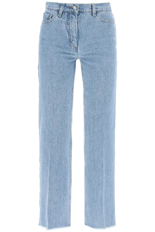 Low-waisted Cropped Jeans  - Blue