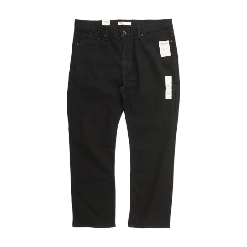 Black Solid Straight Jeans