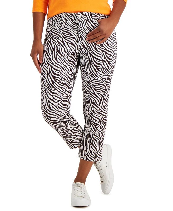 Charter Club Bristol Tummy Control Zebra Capri Jeans