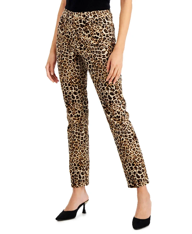 Charter Club Velveteen Leopard Print Skinny Jeans