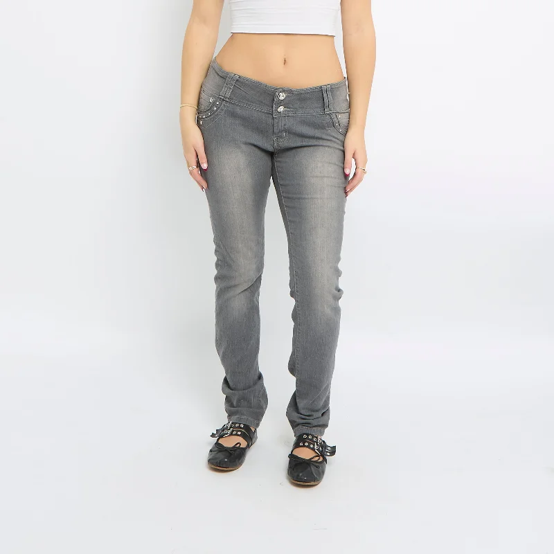 Diamante Detail Slim Fit Jeans - UK 10