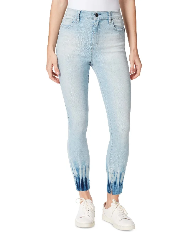 Frayed Denim High Rise Skinny Jeans