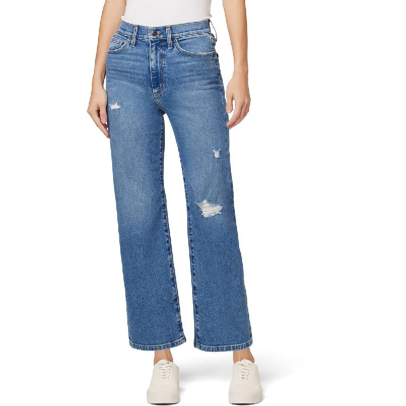 Joe's Womens High-Rise Cropped Wide Leg Jeans