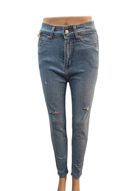 Light Blue ripped High rise women jeans