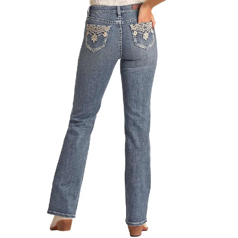 Rock & Roll Denim Women's High Rise Stretch Bootcut Jeans