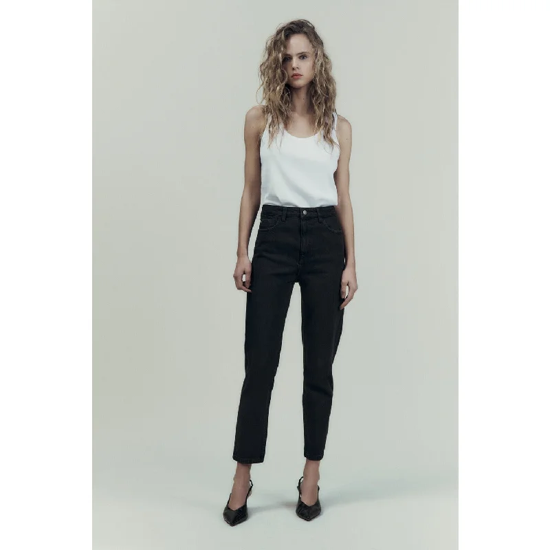 ZR Black Mom Fit High Rise Jeans