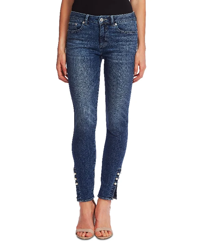 Women's Imitation Pearl-Embellished Skinny Jeans